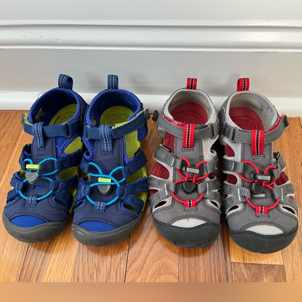 Keen Kids Sandals - Gray, Red, and Blue